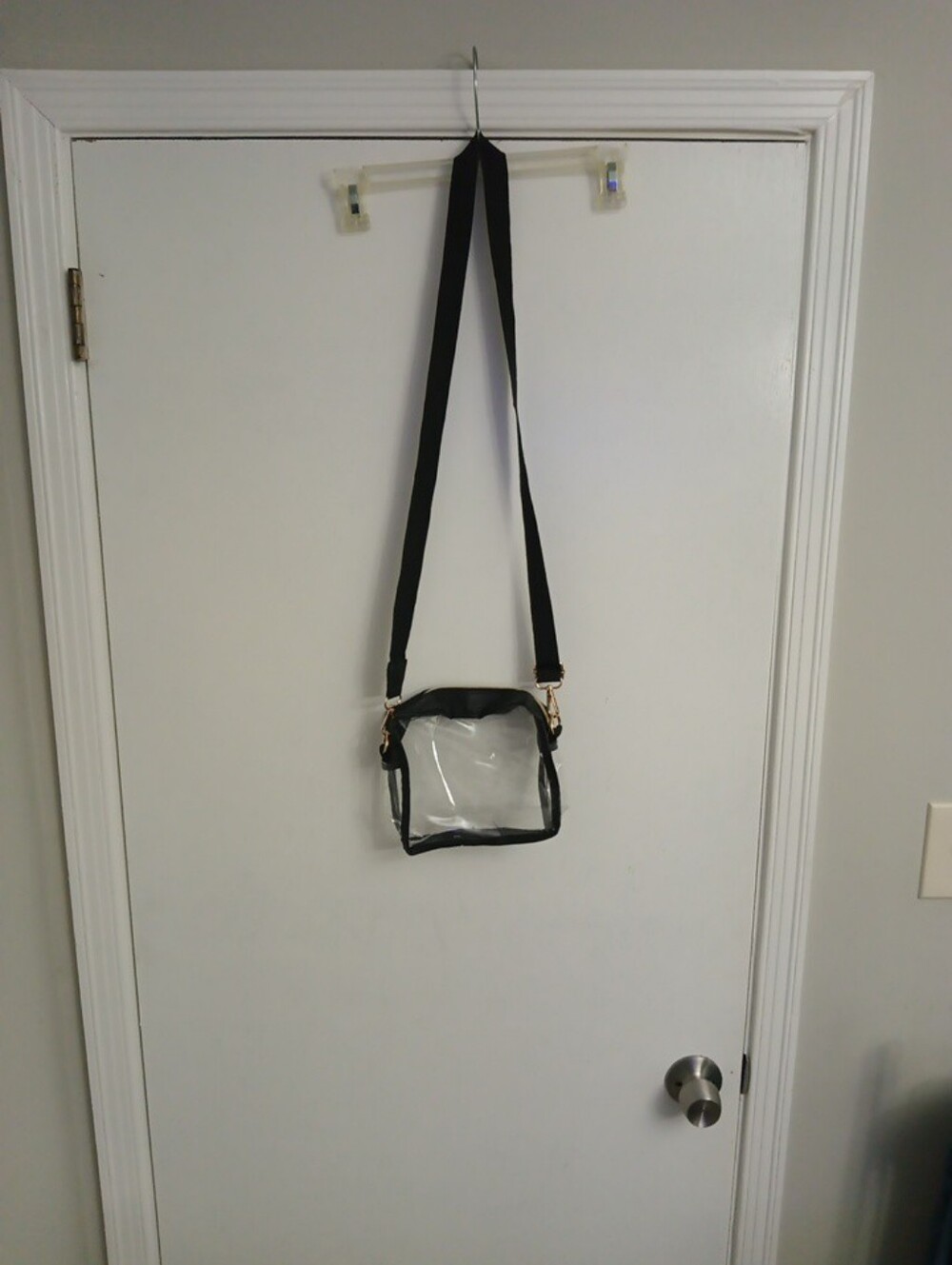 Clear Black Trim Crossbody Bag